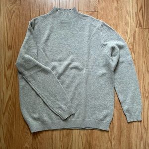 Mens Gray Mock neck Knit Sweater